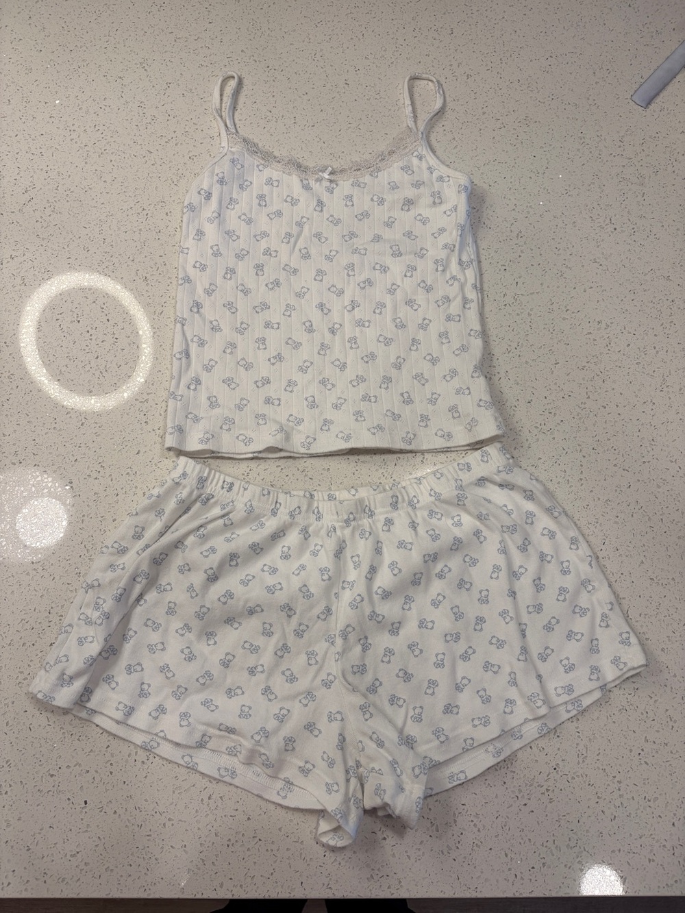 Brandy Melville blue teddy bear pj set